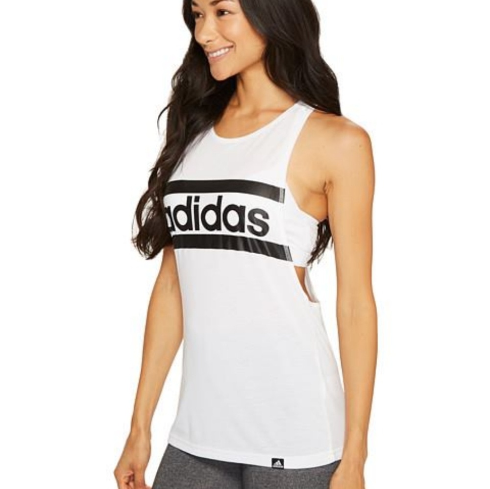 Adidas white tank